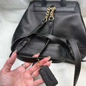 Coach | Bags | Coach Black Pebbled Leather Elle Backpack  display picture 3